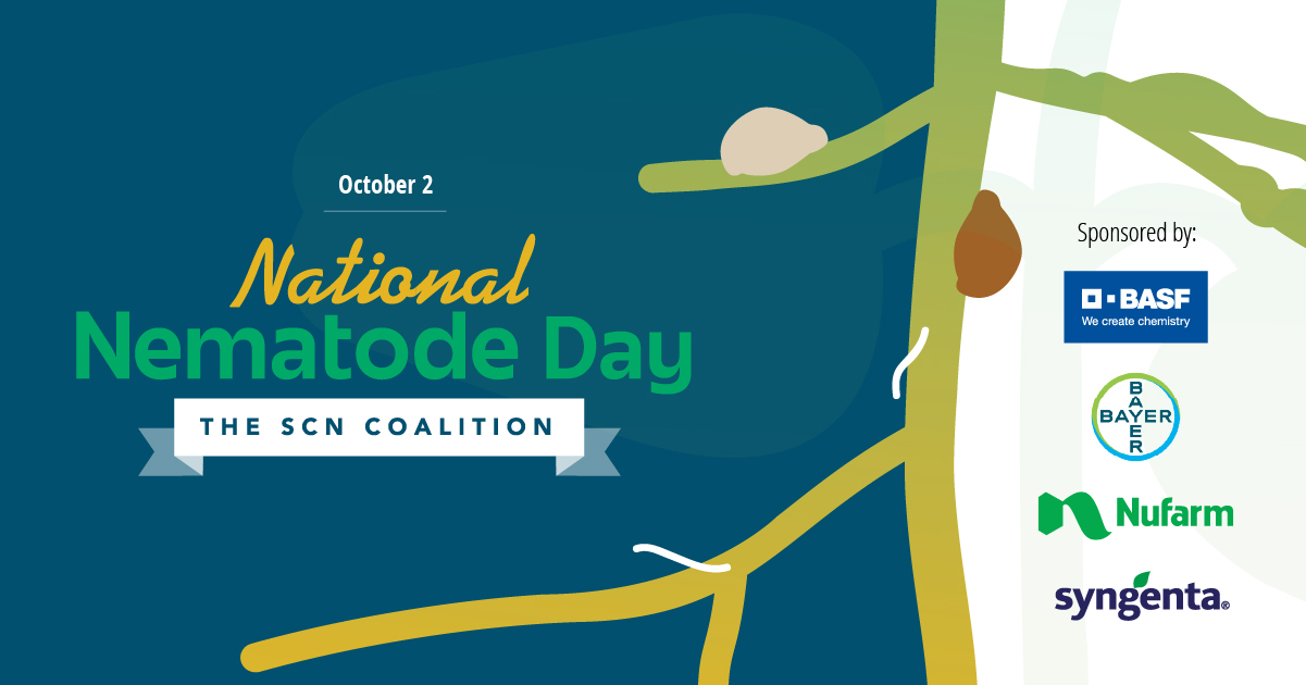 A graphic that says National Nematode Day with a list of sponsors on the right.